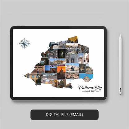 Decorate with Vatican Prints: Personalized Photo Collage - Ideal for Vatican City Country Map and Christmas Decorations