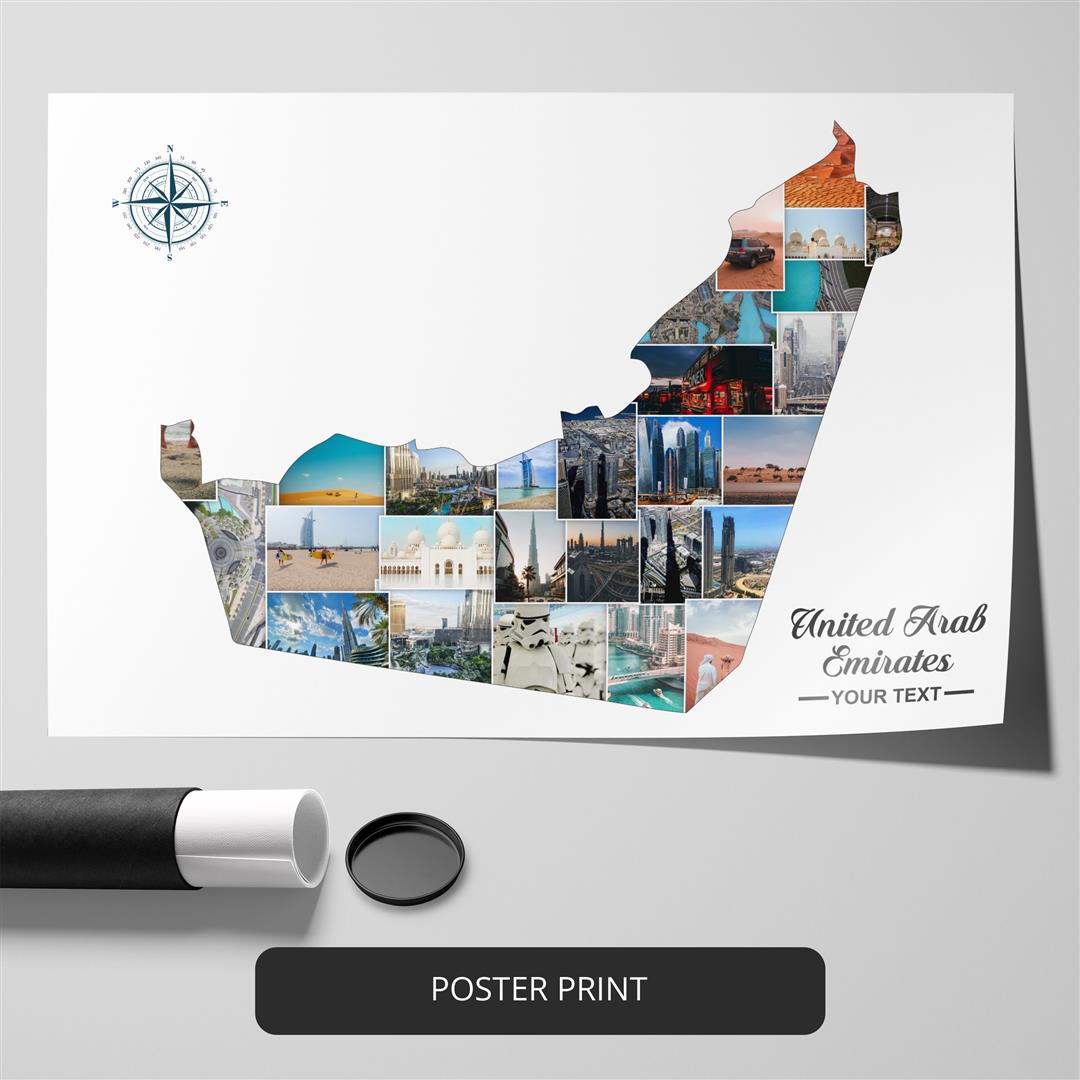 Captivating United Arab Emirates Photos Collage - Unique Home Decor
