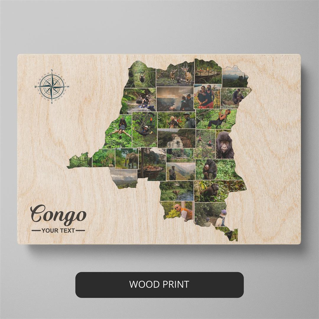 Discover Congo's Beauty: Map of Congo Featured in a Personalized Photo Collage