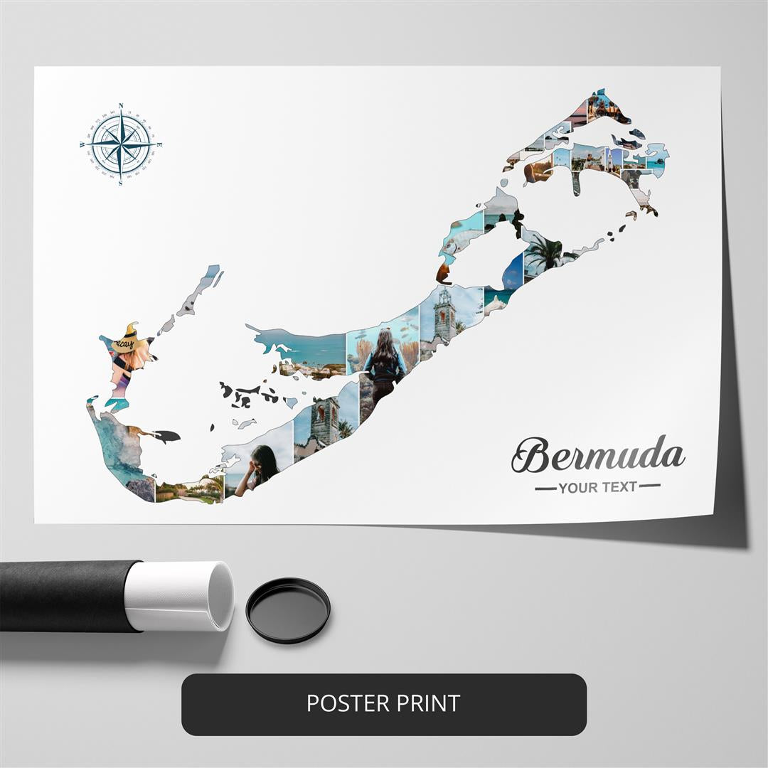 Bermuda Poster with Custom Photo Collage: Perfect Wall Decor