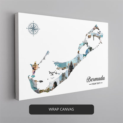 Map of Bermuda Art Print: Personalized Photo Collage Gift Idea