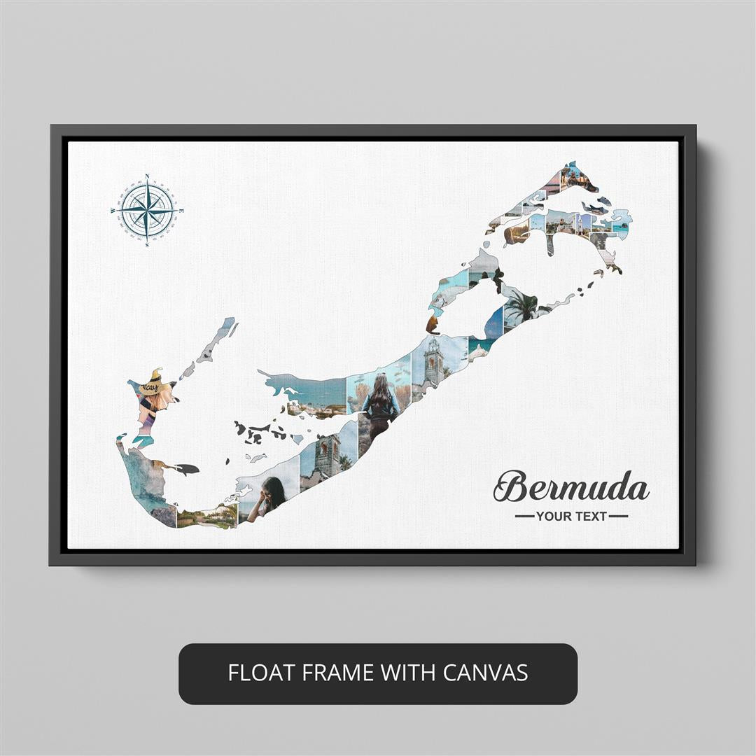 Bermuda Gifts: Handcrafted Photo Collage with Map Design