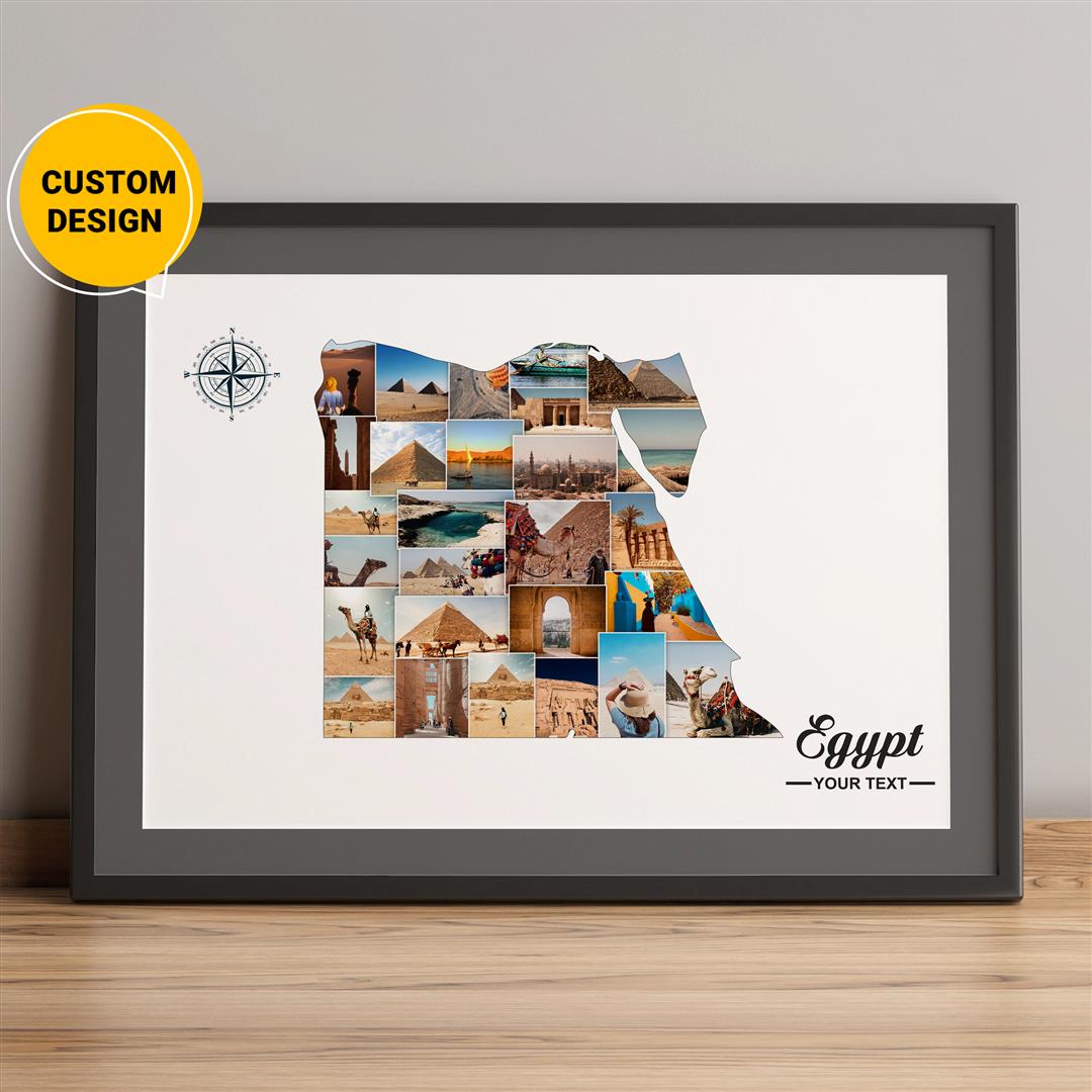 Egypt Decor: Stunning Personalized Photo Collage - Unique Wall Art