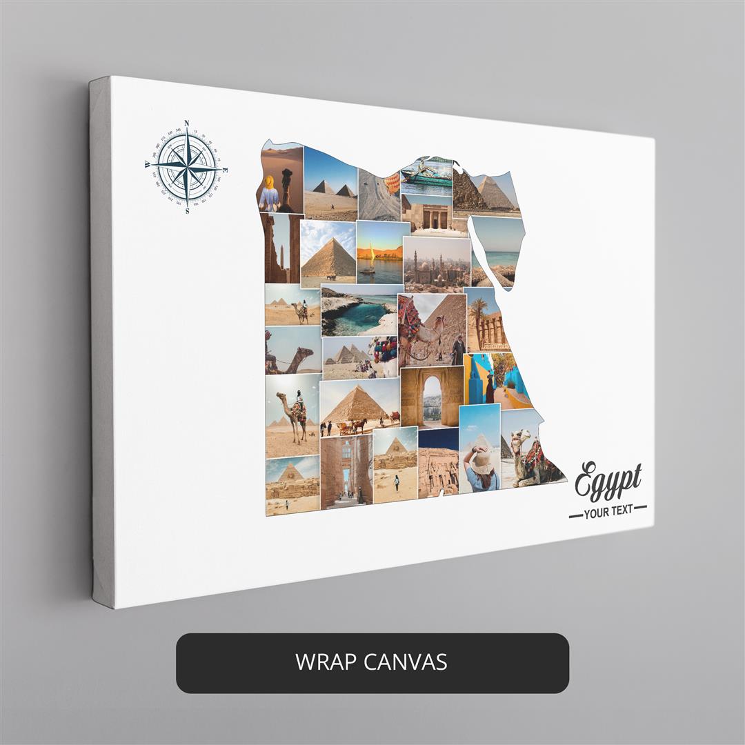 Egypt Map: Personalized Photo Collage - Decorate Your Walls with Style