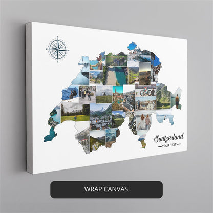 Switzerland Wall Art: Stunning Photo Collage - Perfect Gift for Swiss Lovers