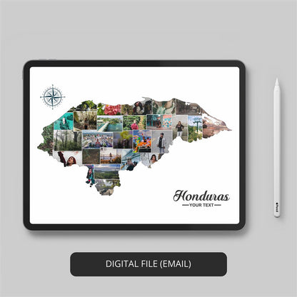 Honduras Country Map Art: Personalized Collage - Gift Idea for Honduras Admirers