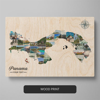 Panama Country Map: Custom Photo Collage - Stylish Decor for Panama Lovers