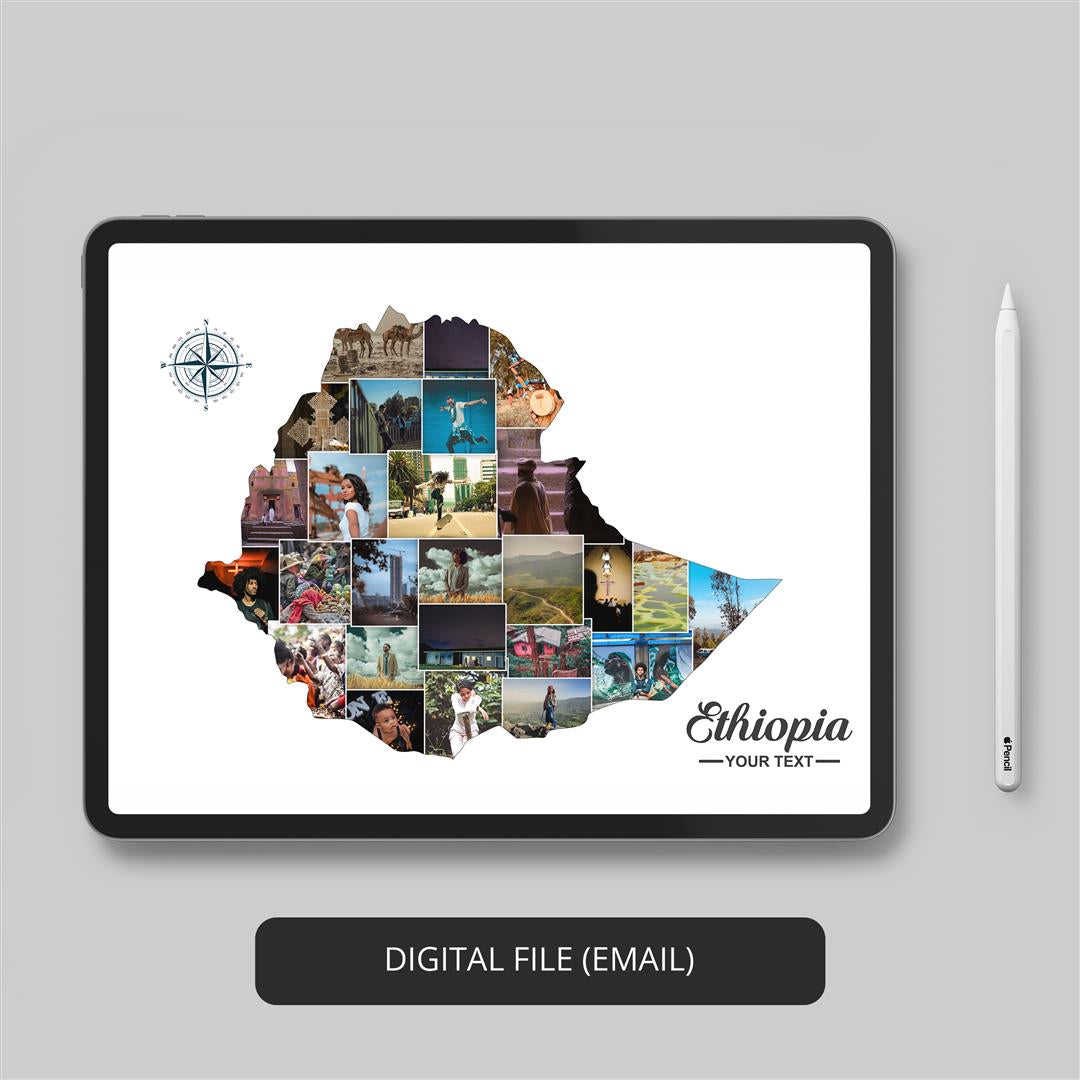 Ethiopian Gift Ideas: Elegant Ethiopia Map - Ideal Home Decor or Gift