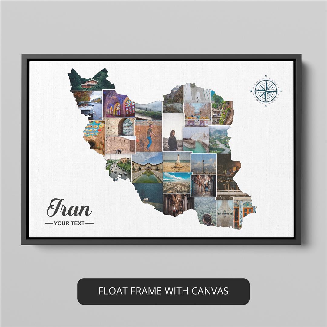Enhance Your Home Decor with Iran-inspired Art: Personalized Photo Collage