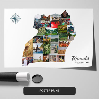 Explore Uganda with a Map of Uganda: Personalized Photo Collage