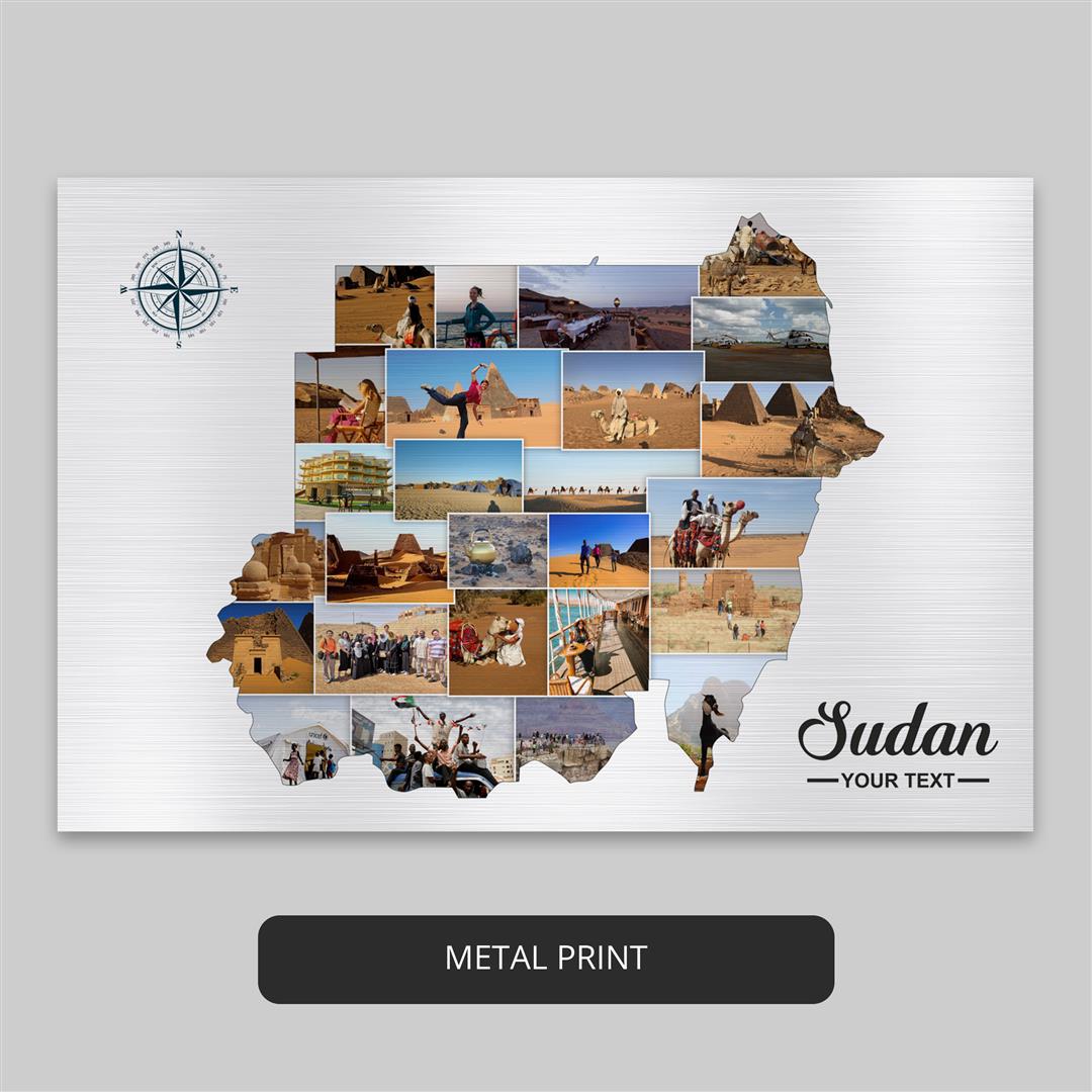 Sudan Country Map: Showcase Sudan's Geography in a Photo Collage