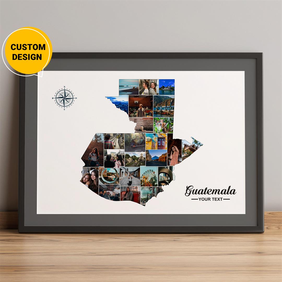 Vibrant Guatemala Map Artwork: Unique Wall Decor and Gift Ideas