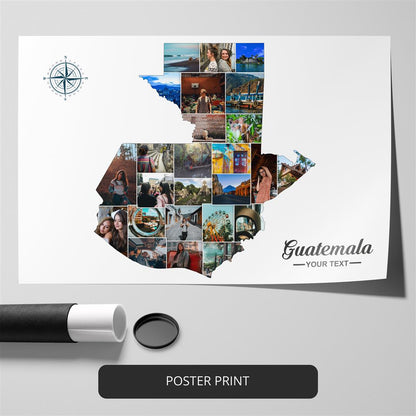 Artistic Map of Guatemala: Beautiful Wall Art and Home Decor