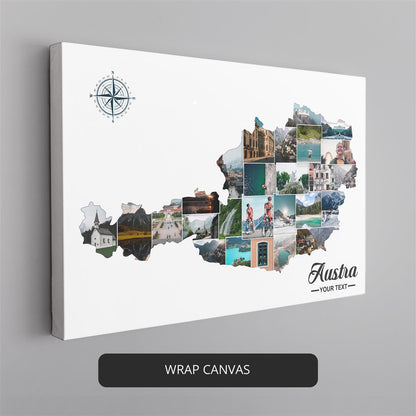 Austria Map Europe: Customizable Photo Collage - Perfect Wall Decor