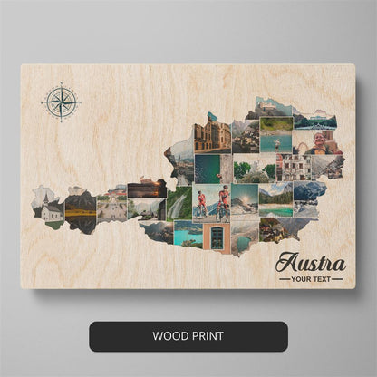 Austria Country Map: Personalized Photo Collage - Ideal Gift for Travelers