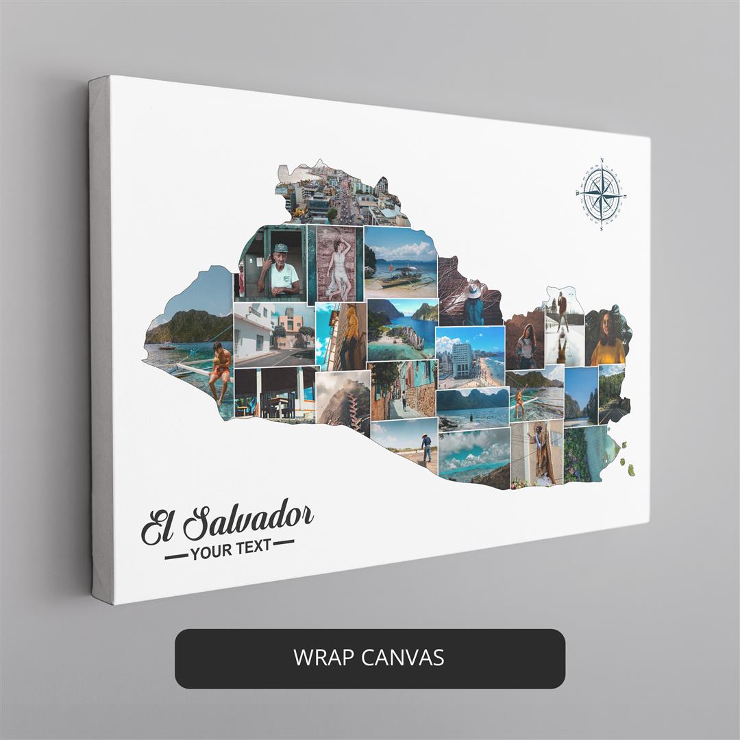 Map El Salvador: Exquisite Wall Art - Ideal Gift for El Salvador Enthusiasts