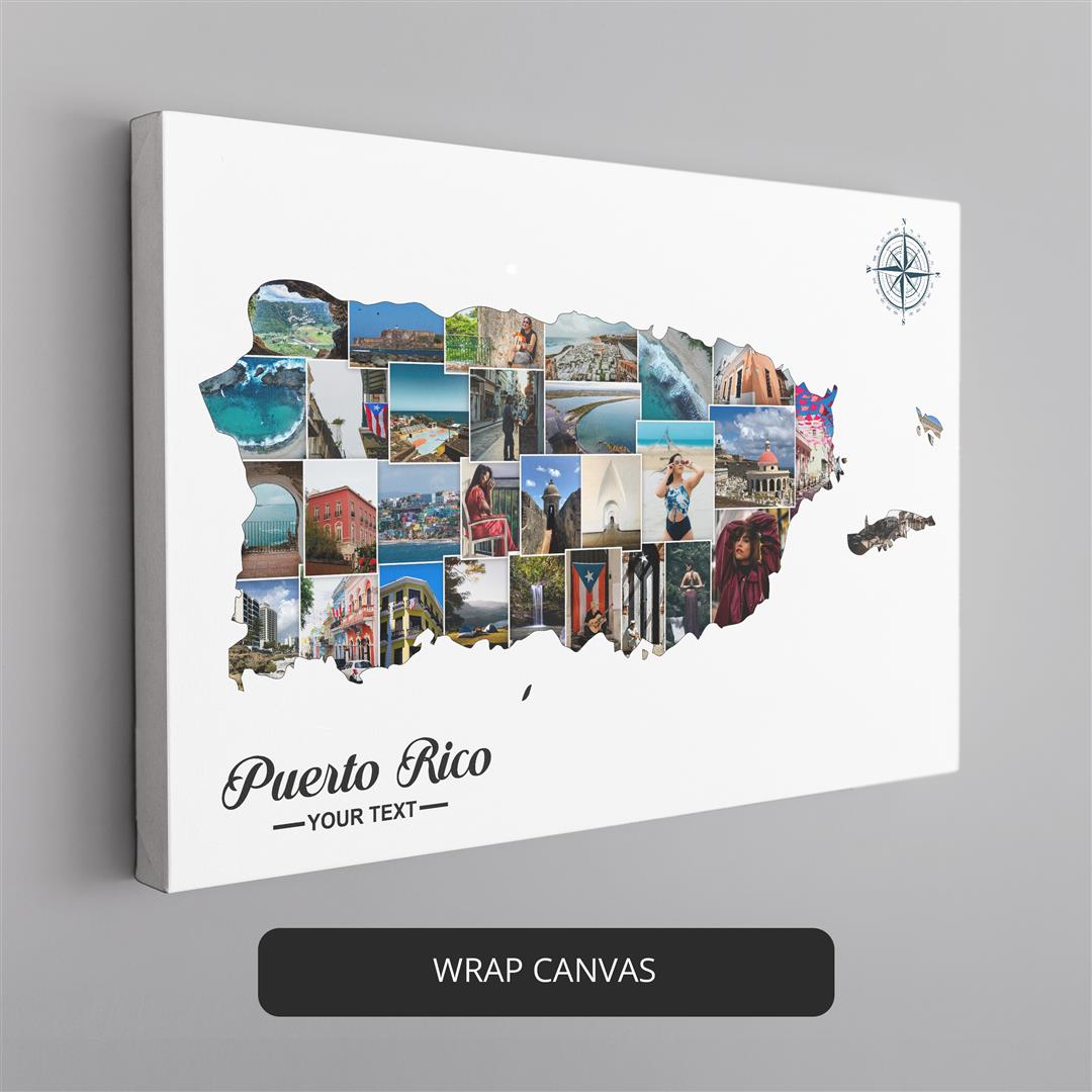 Puerto Rico Map US Poster: Customized Wall Art