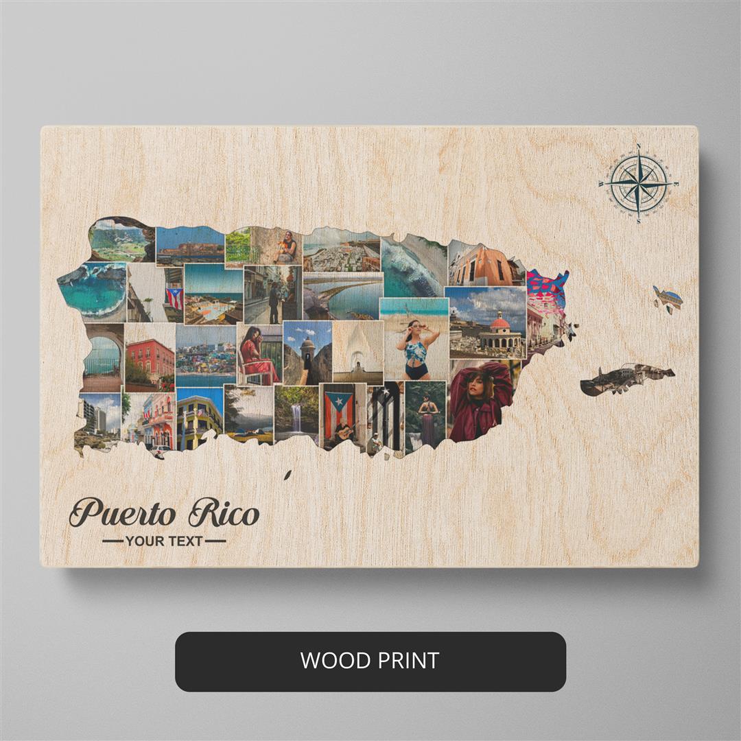 Personalized Puerto Rico Home Decor: Map Collage