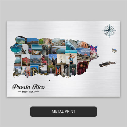 Puerto Rico Decor: Custom Map Photo Collage