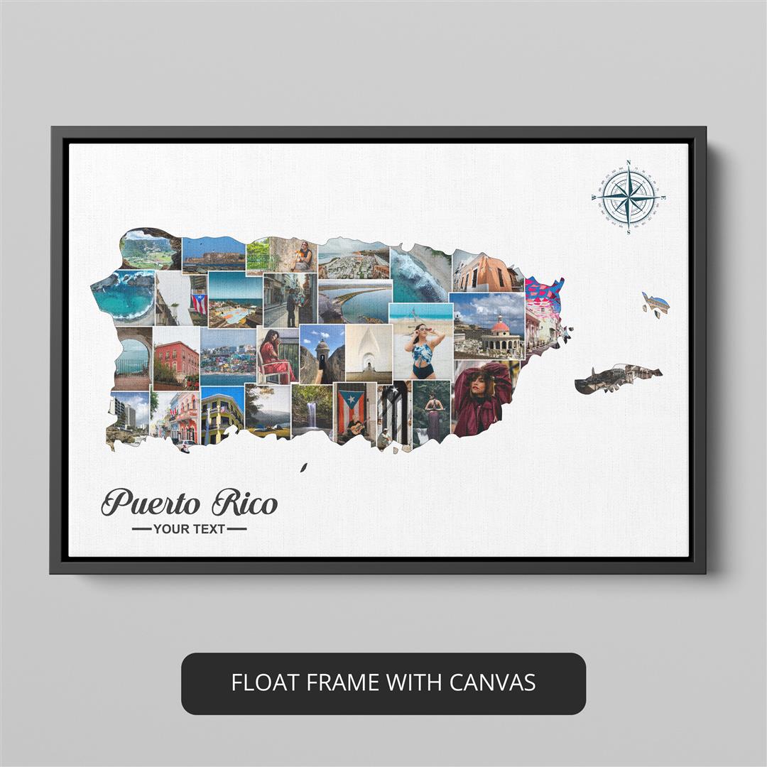 Puerto Rico Wall Decor: Personalized Map Picture Frame