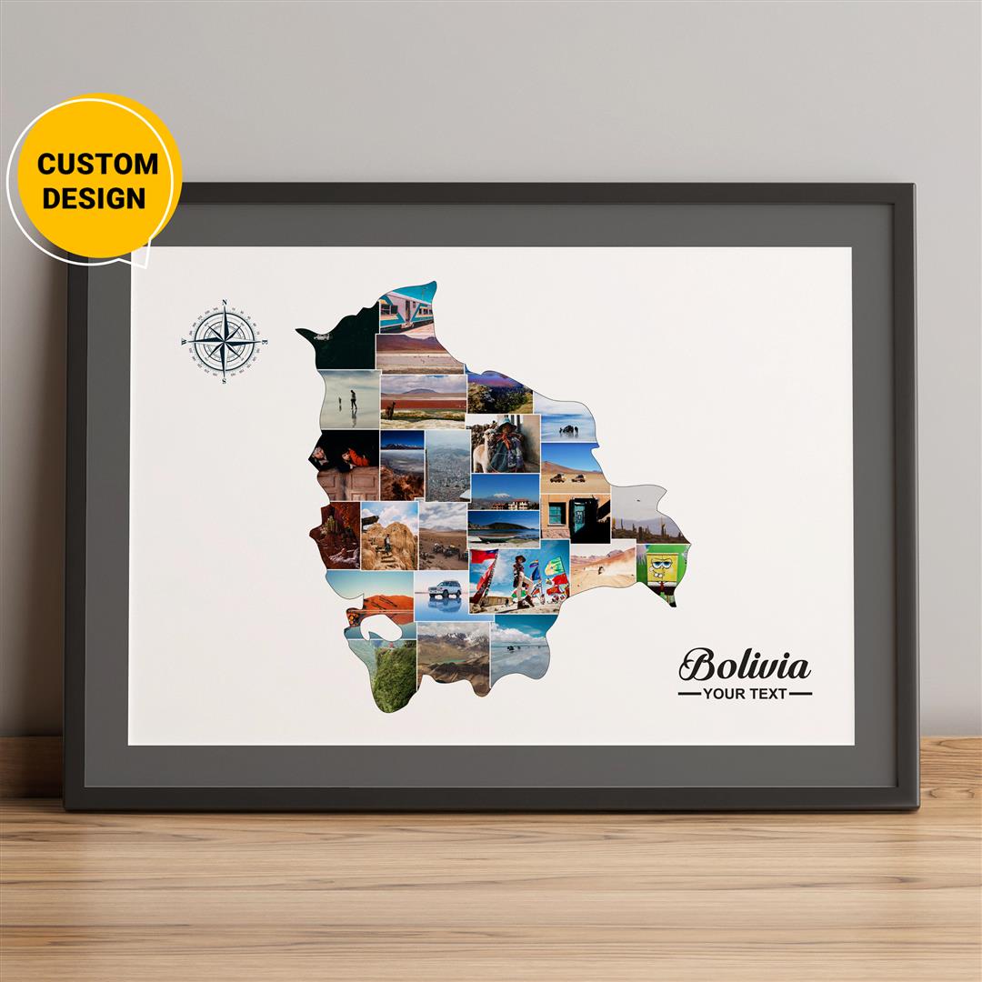 Discover Bolivia's Rich Heritage with a Personalized Photo Collage - Map of Bolivia