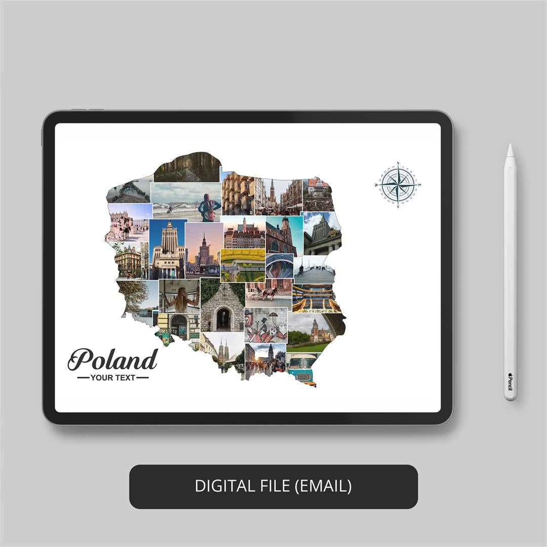 Capture Memories with a Personalized Poland Map Collage - Great Gift Idea