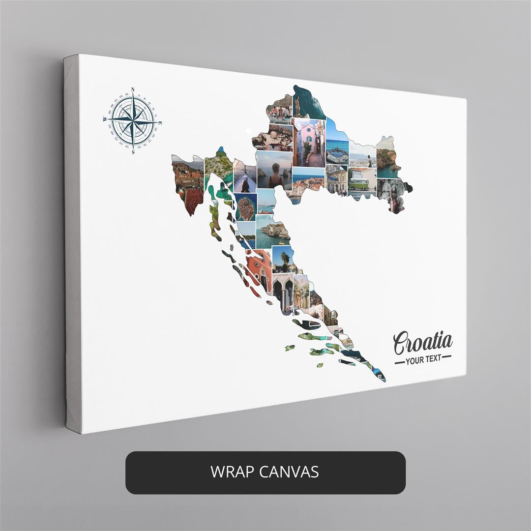 Croatia Map Europe: Adorn Your Walls with a Stunning Personalized Photo Collage