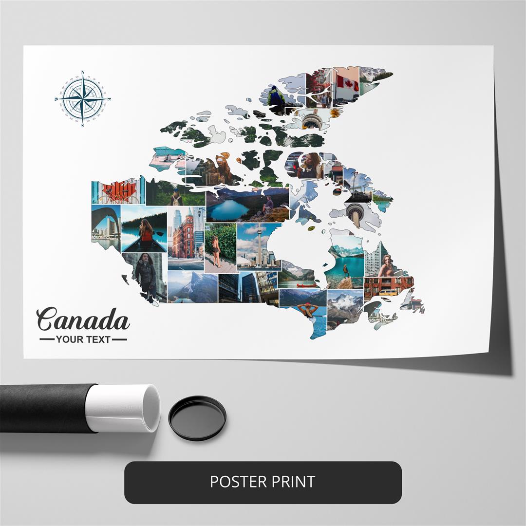 Map of Canada Collage: Customized Home Decor for Canadians
