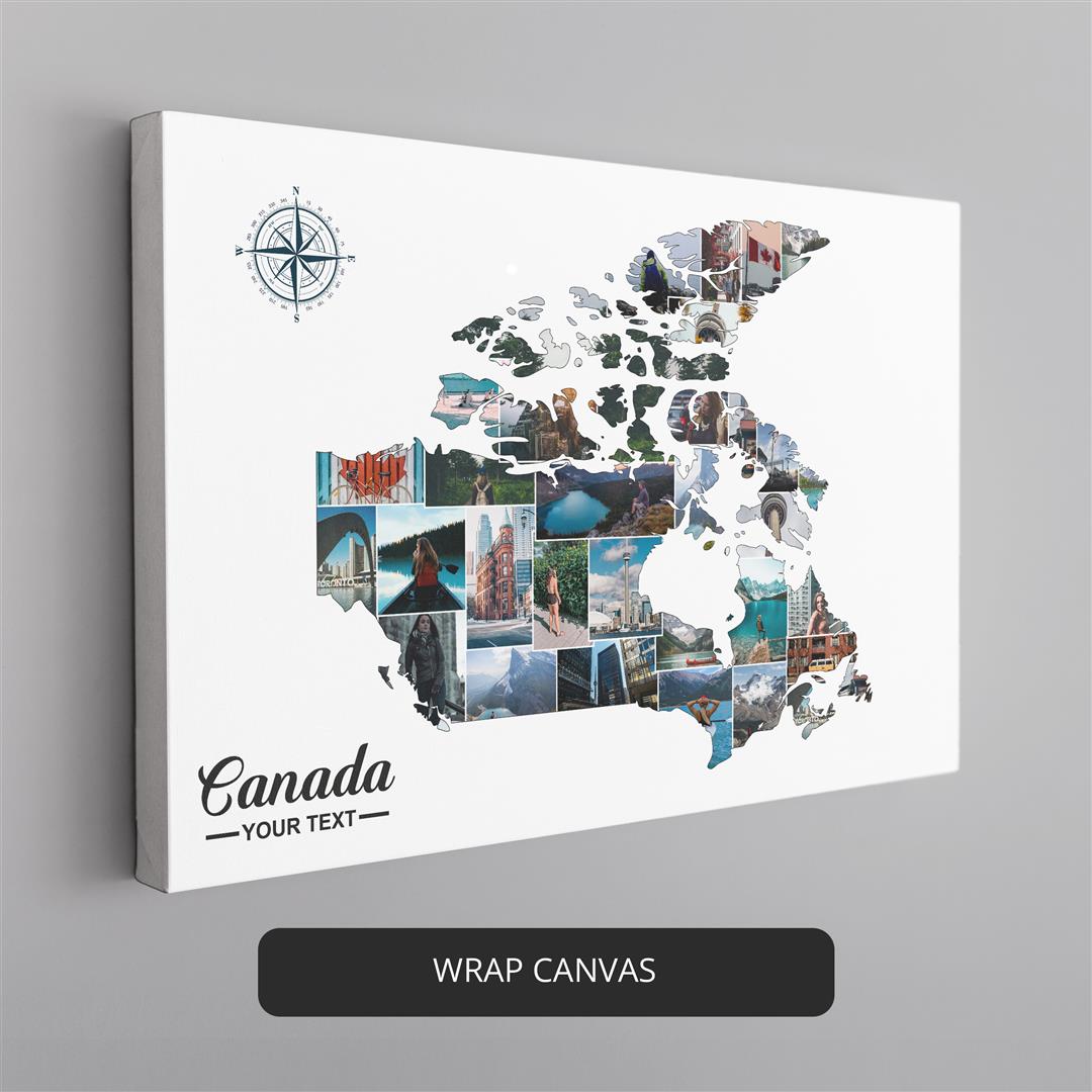 Canada Country Map Collage: Perfect Canada-Themed Decoration