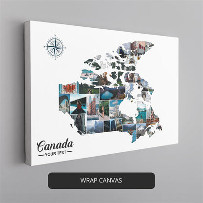 Canada Country Map Collage: Perfect Canada-Themed Decoration