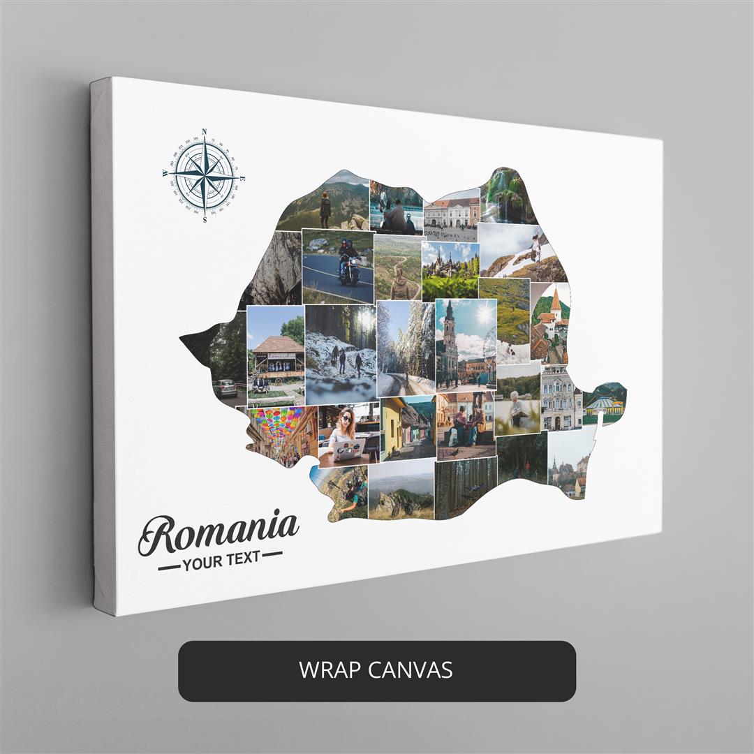Romania Country Map Artwork - Capture Memories with a Personalized Collage