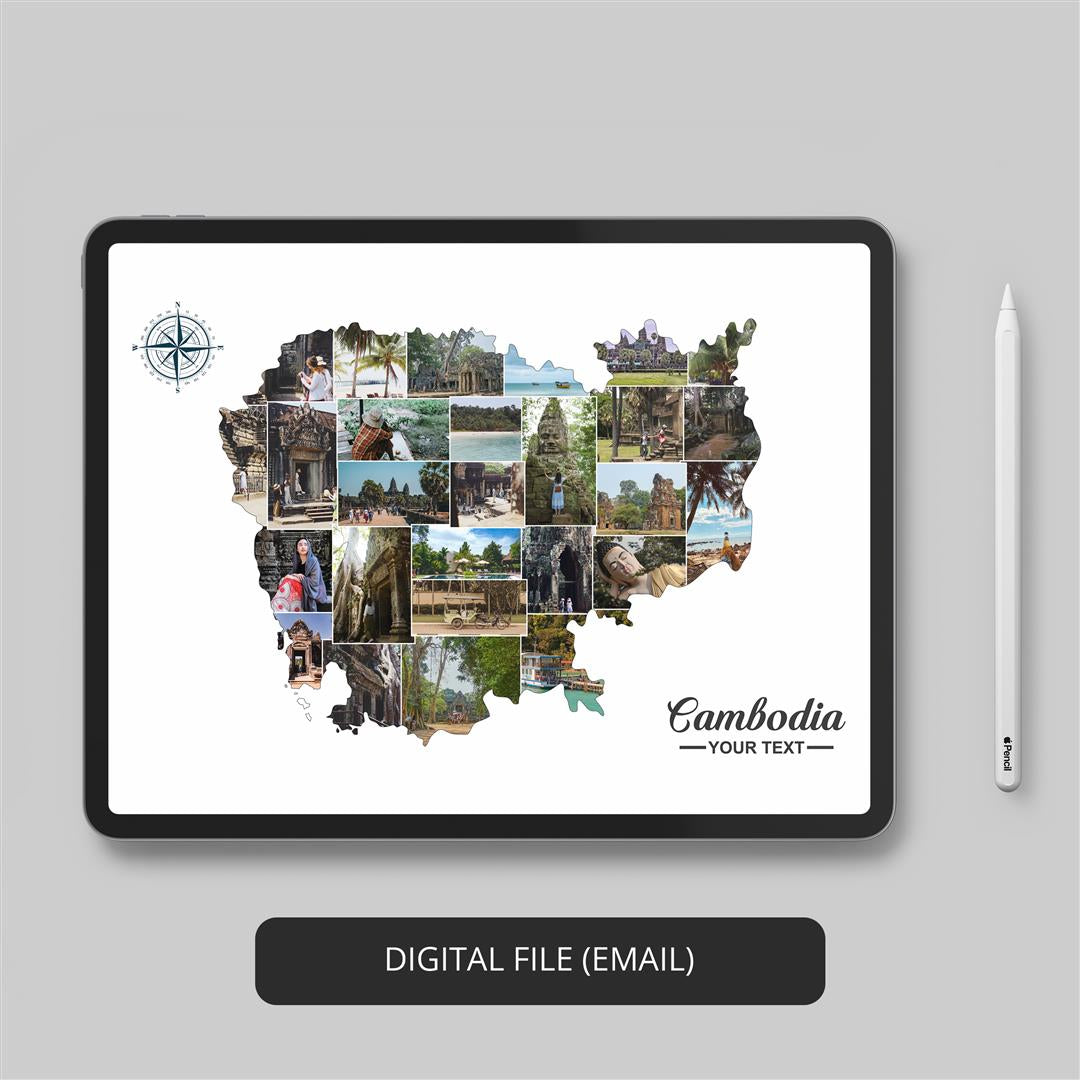 Capture Memories with Cambodia Map Print - Decorate Your Space