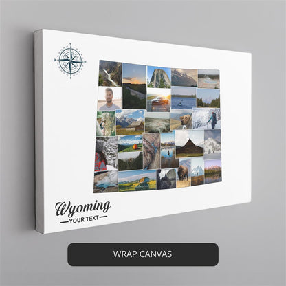 Beautiful Wyoming State Map Photo Collage