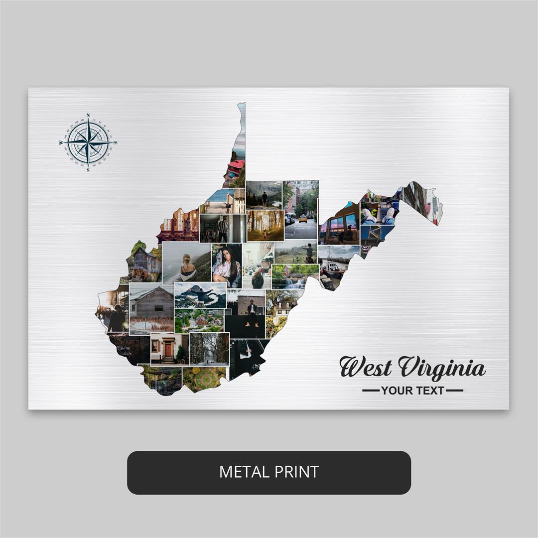 West Virginia Gifts Ideas - Custom West Virginia Map Collage
