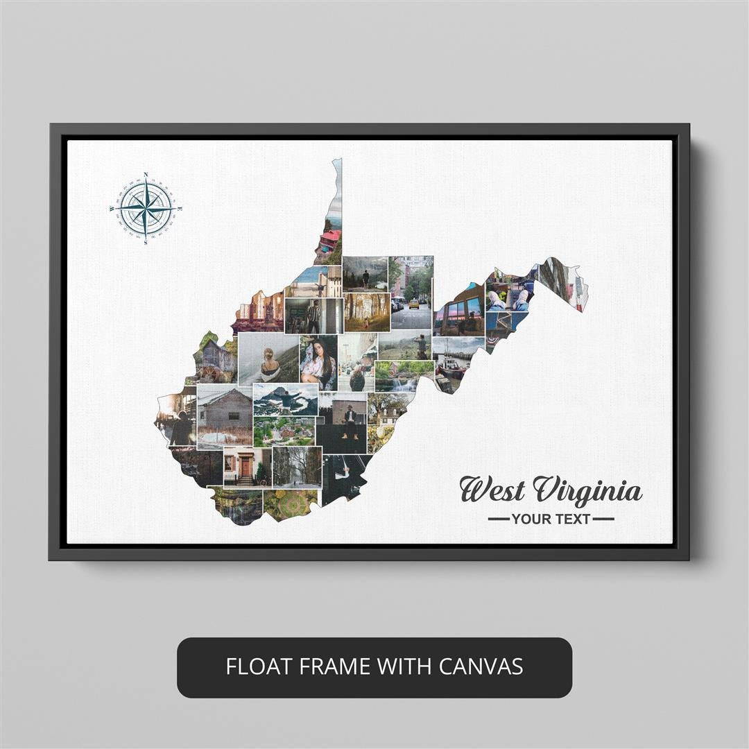 West Virginia Poster - Personalized State Map Photo Collage