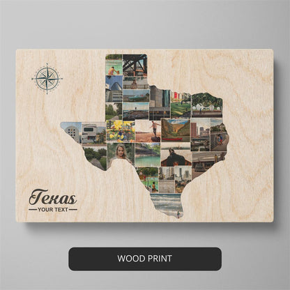 Texas Decor - Unique Personalized Photo Collage of the State of Texas