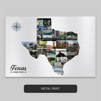 Texas Home Decor - Custom Texas State Map Wall Art Collage