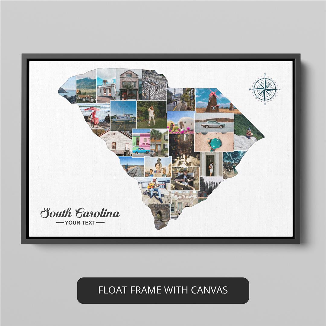 South Carolina Gift Ideas: Custom Photo Collage with State Map