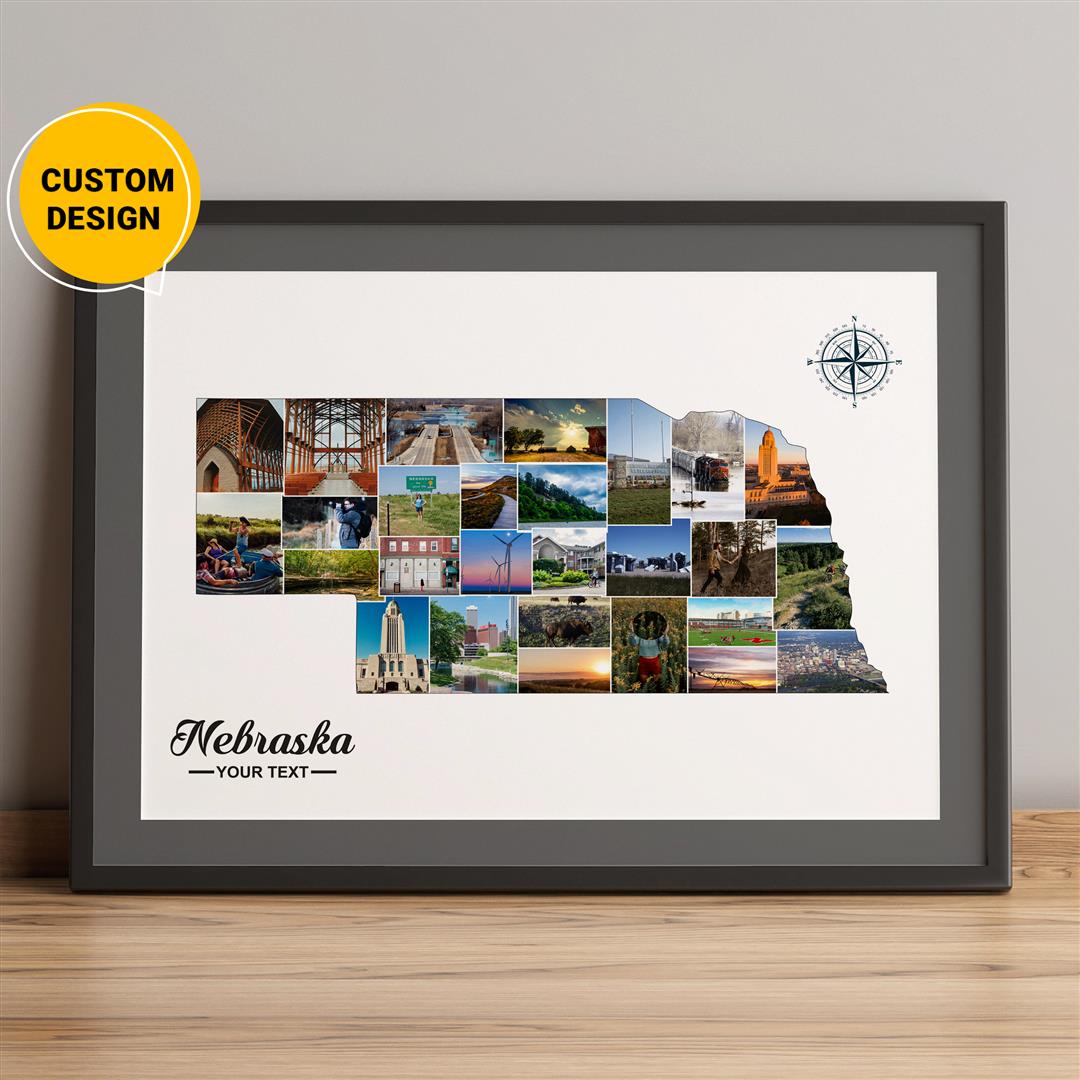 Personalized Photo Collage: Unique Nebraska Gifts, Nebraska Themed Decor