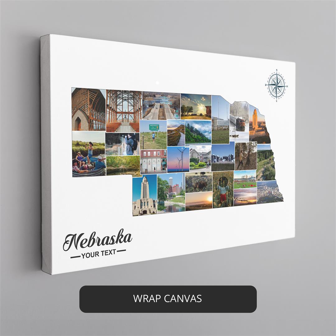 Capture Nebraska: Personalized Photo Collage with Nebraska Artwork
