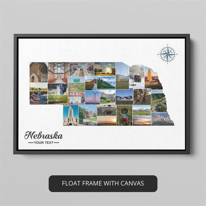 Nebraska-Themed Photo Collage: Unique Gift Idea for Nebraska Art Lovers
