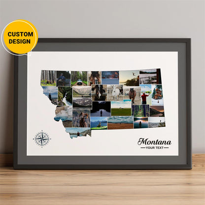 Personalized Montana Map USA Photo Collage: Unique Montana Gifts