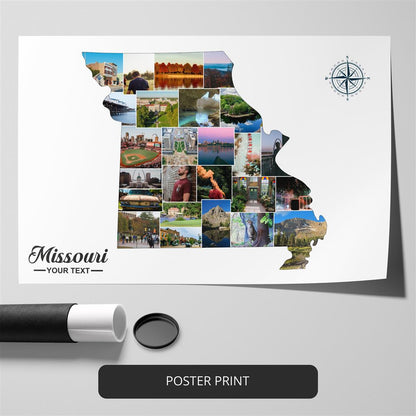 Custom Missouri Map Collage - Perfect Missouri Themed Gift
