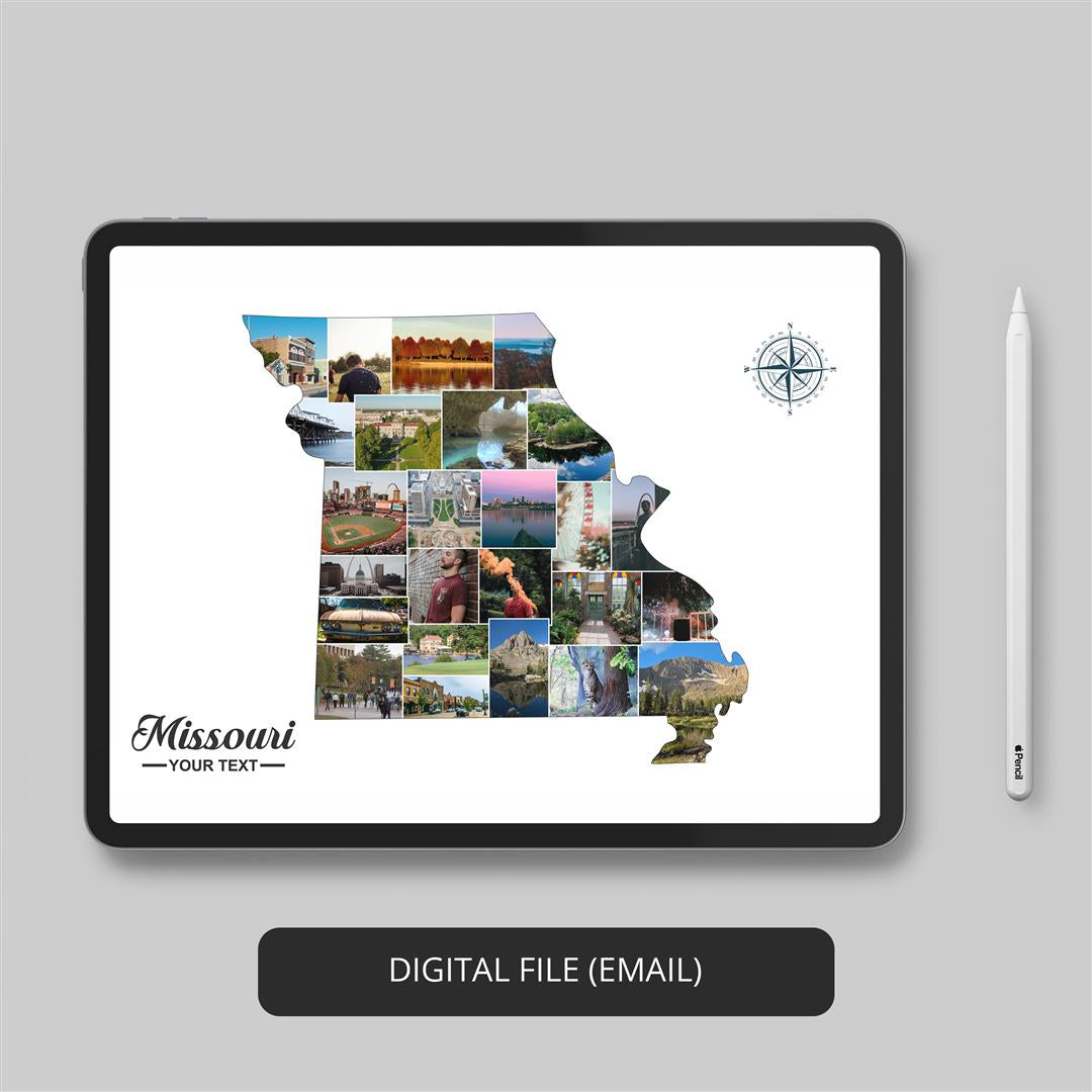 Preserve Memories: Custom Missouri Map Collage - Missouri Pictures
