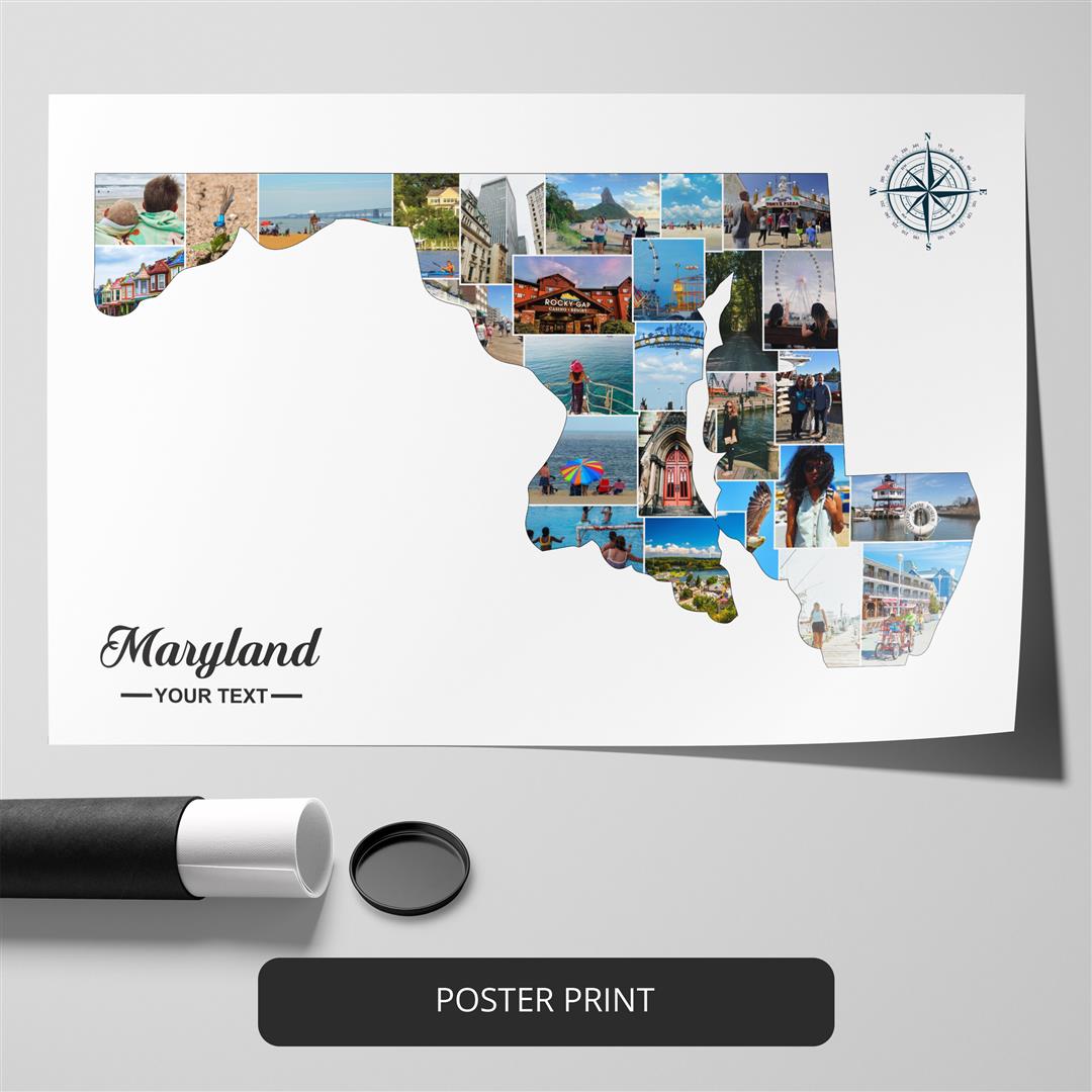 Customizable Map of Maryland | Ideal Maryland Gift and Home Decor