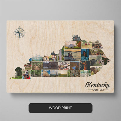 Kentucky Artwork - Customizable Photo Collage with Kentucky Map