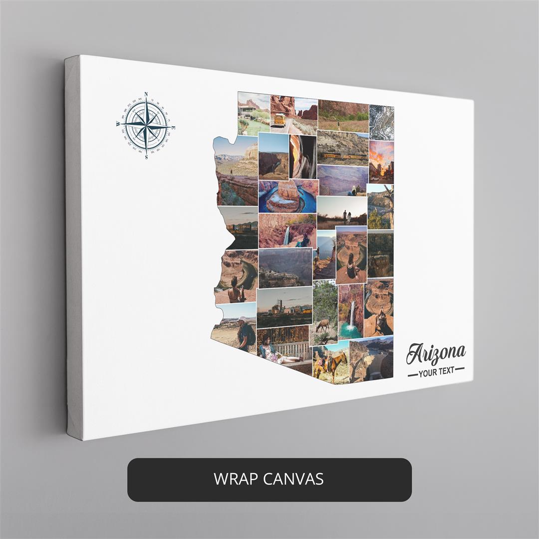 Personalized Arizona Map Wall Art Photo Collage Gift – CollagemasterCo