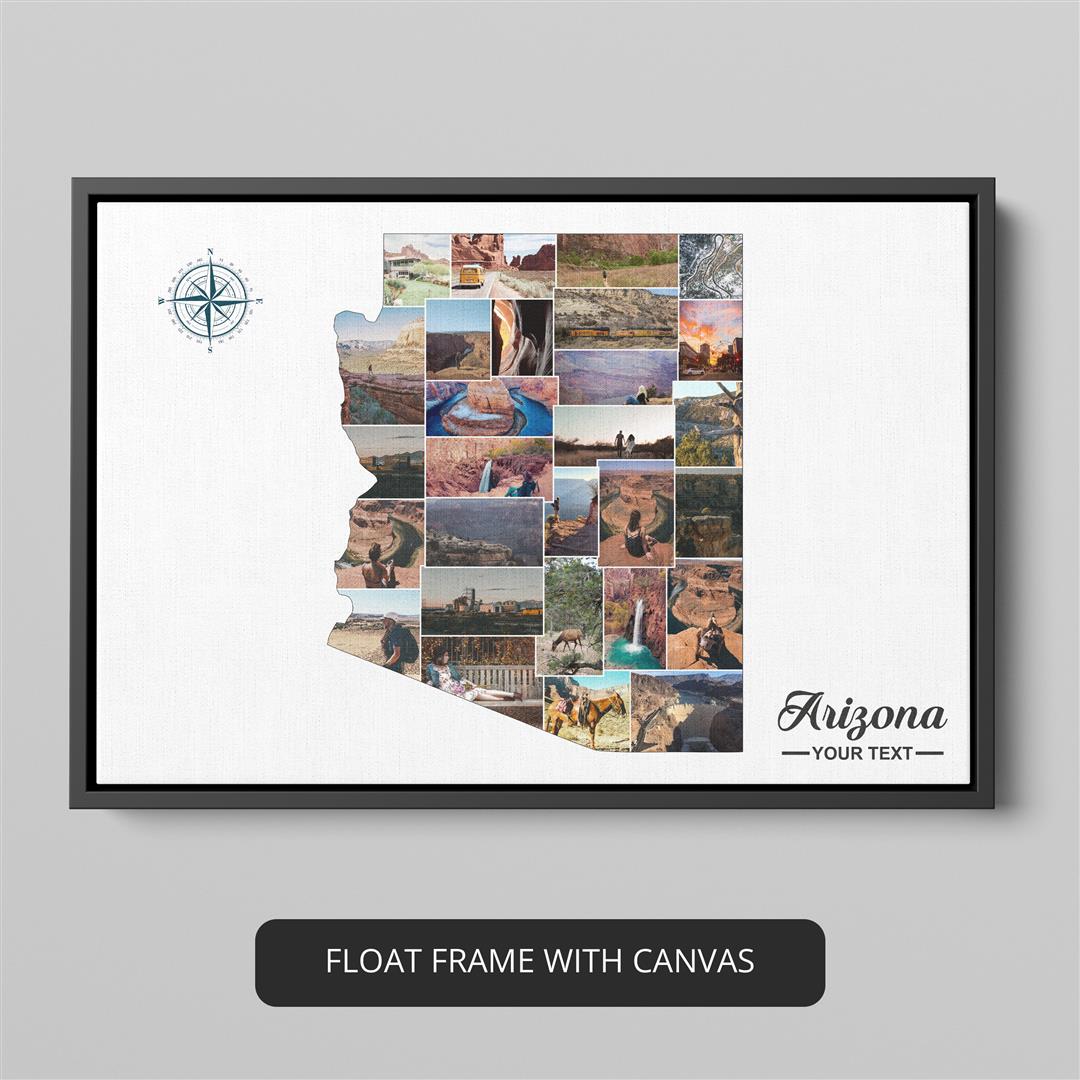 Personalized Arizona Map Wall Art Photo Collage Gift – CollagemasterCo