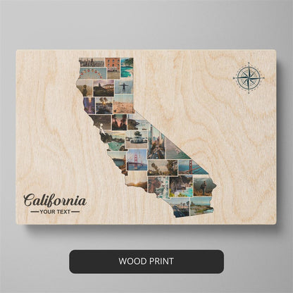 California Canvas Art - Personalized California Map Collage