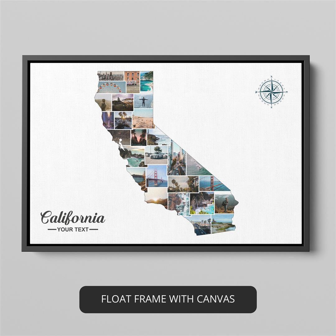 California Art - Customizable Map of California Collage